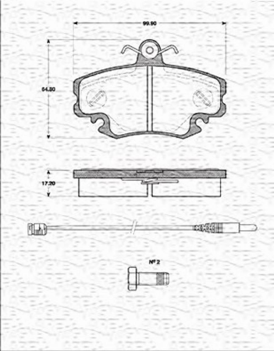 Magneti Marelli 363702161182 - Bremžu uzliku kompl., Disku bremzes autospares.lv