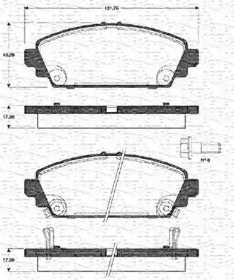 Magneti Marelli 363702161131 - Bremžu uzliku kompl., Disku bremzes www.autospares.lv