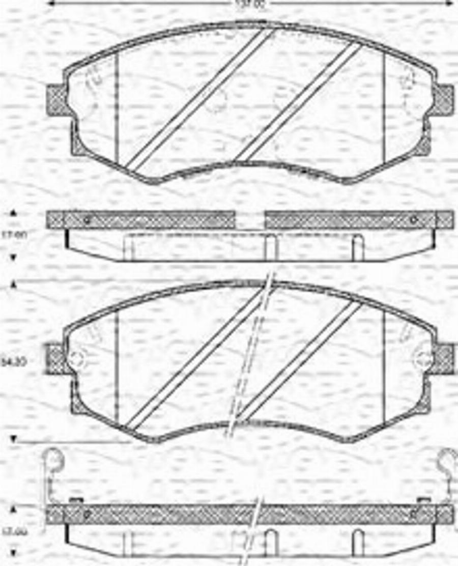 Magneti Marelli 363702161126 - Bremžu uzliku kompl., Disku bremzes www.autospares.lv