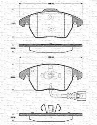 Magneti Marelli 363702161171 - Тормозные колодки, дисковые, комплект www.autospares.lv