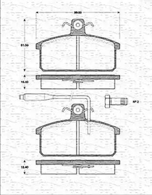 Magneti Marelli 363702161178 - Brake Pad Set, disc brake www.autospares.lv