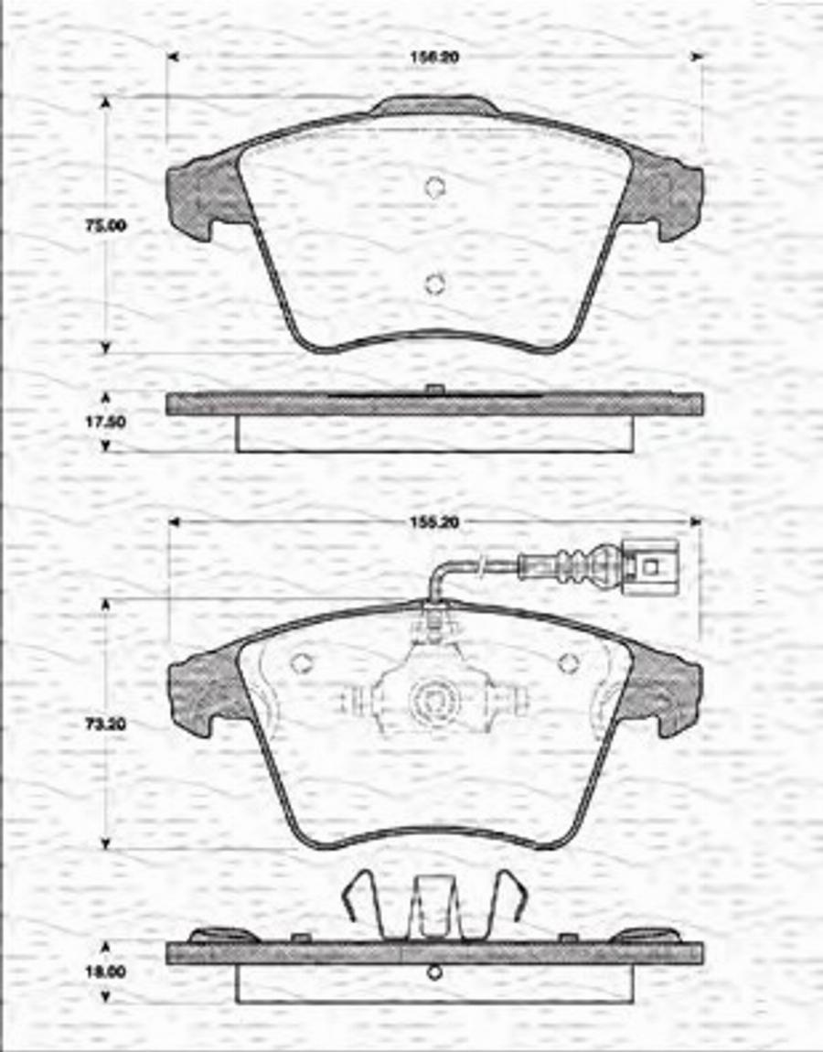 Magneti Marelli 363702161173 - Bremžu uzliku kompl., Disku bremzes www.autospares.lv