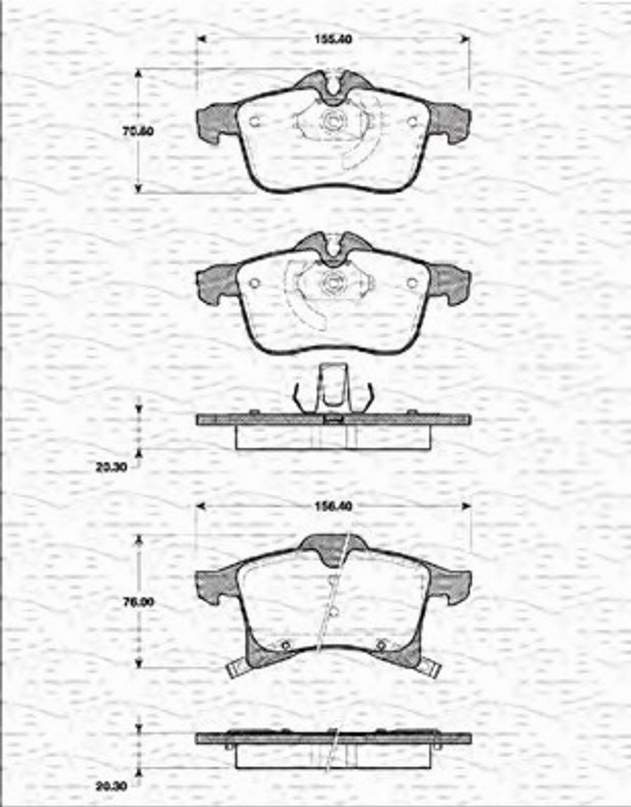 Magneti Marelli 363702161172 - Bremžu uzliku kompl., Disku bremzes www.autospares.lv