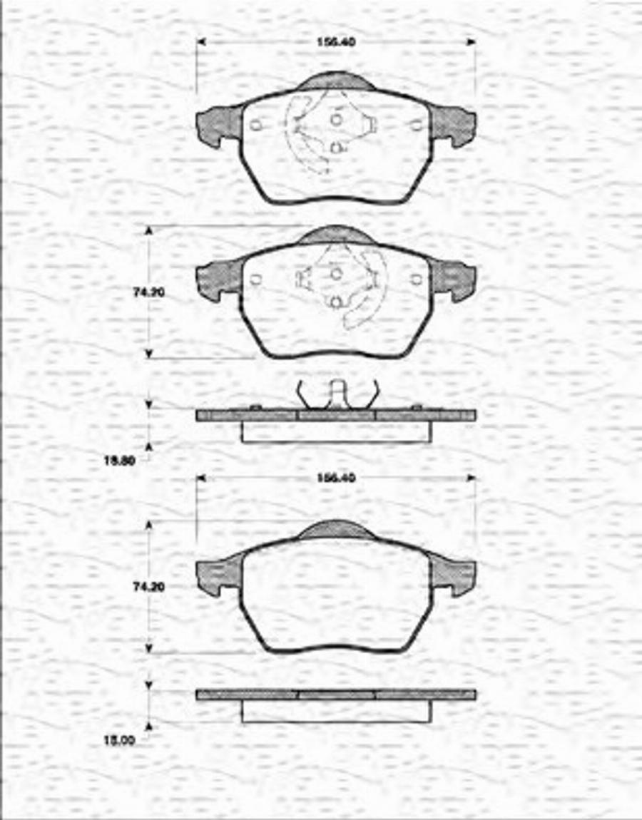 Magneti Marelli 363702161396 - Bremžu uzliku kompl., Disku bremzes www.autospares.lv