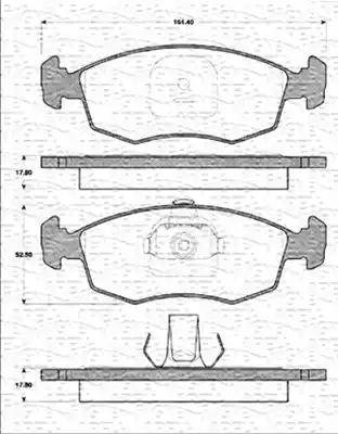 Magneti Marelli 363702161308 - Bremžu uzliku kompl., Disku bremzes www.autospares.lv