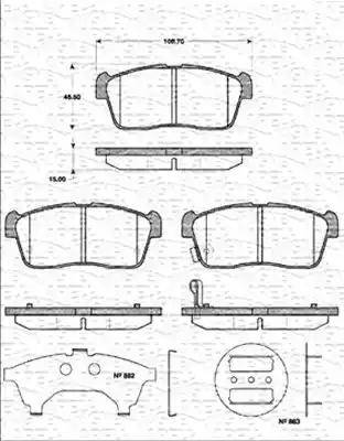 Magneti Marelli 363702161303 - Тормозные колодки, дисковые, комплект www.autospares.lv