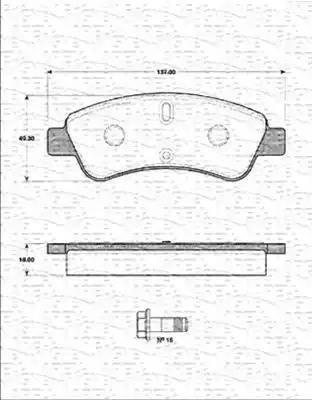 Magneti Marelli 363702161307 - Тормозные колодки, дисковые, комплект www.autospares.lv