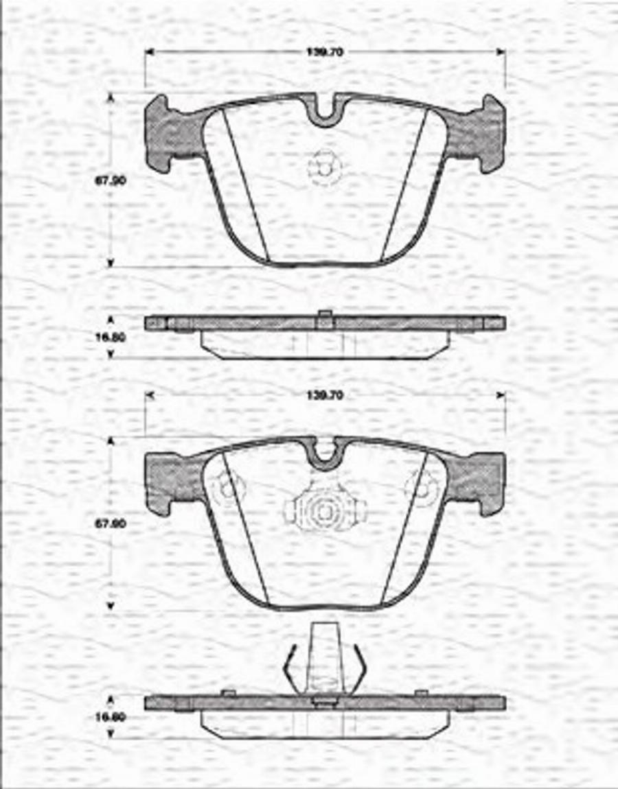 Magneti Marelli 363702161334 - Bremžu uzliku kompl., Disku bremzes www.autospares.lv