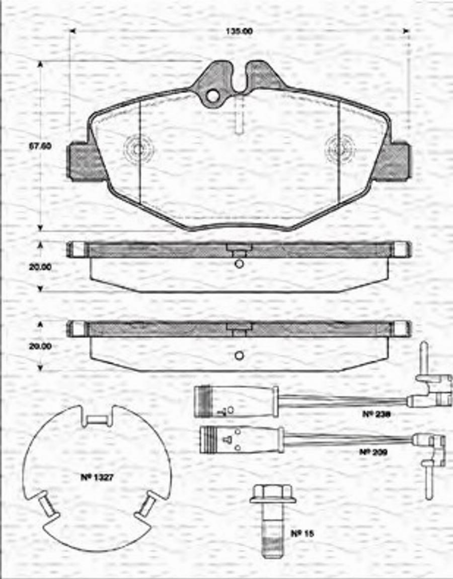 Magneti Marelli 363702161299 - Bremžu uzliku kompl., Disku bremzes autospares.lv