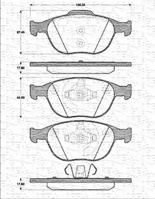 Magneti Marelli 363702161249 - Bremžu uzliku kompl., Disku bremzes autospares.lv