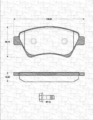 Magneti Marelli 363702161245 - Bremžu uzliku kompl., Disku bremzes autospares.lv