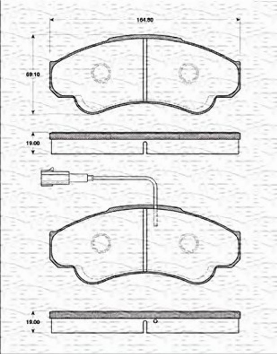 Magneti Marelli 363702161240 - Тормозные колодки, дисковые, комплект www.autospares.lv