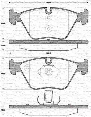 Magneti Marelli 363702161243 - Bremžu uzliku kompl., Disku bremzes autospares.lv