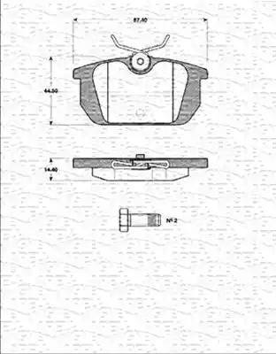 Magneti Marelli 363702161255 - Brake Pad Set, disc brake www.autospares.lv