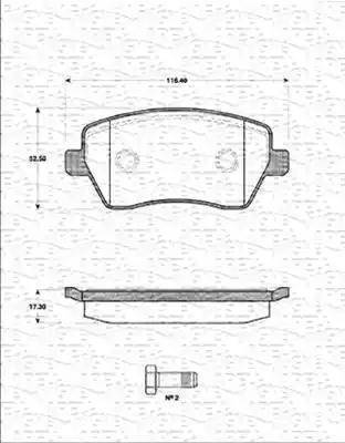 Magneti Marelli 363702161250 - Тормозные колодки, дисковые, комплект www.autospares.lv