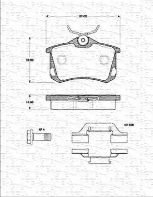 Magneti Marelli 363702161258 - Bremžu uzliku kompl., Disku bremzes www.autospares.lv