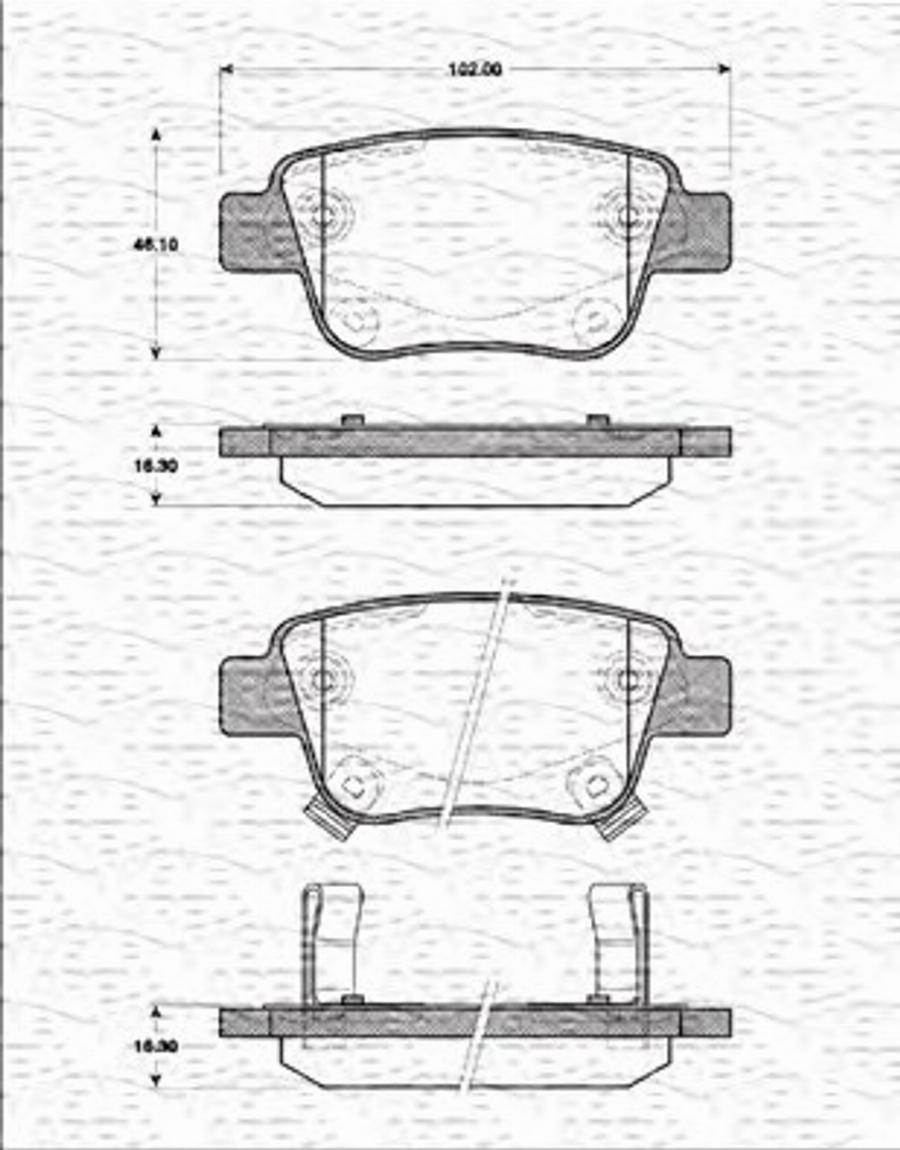 Magneti Marelli 363702161252 - Тормозные колодки, дисковые, комплект www.autospares.lv