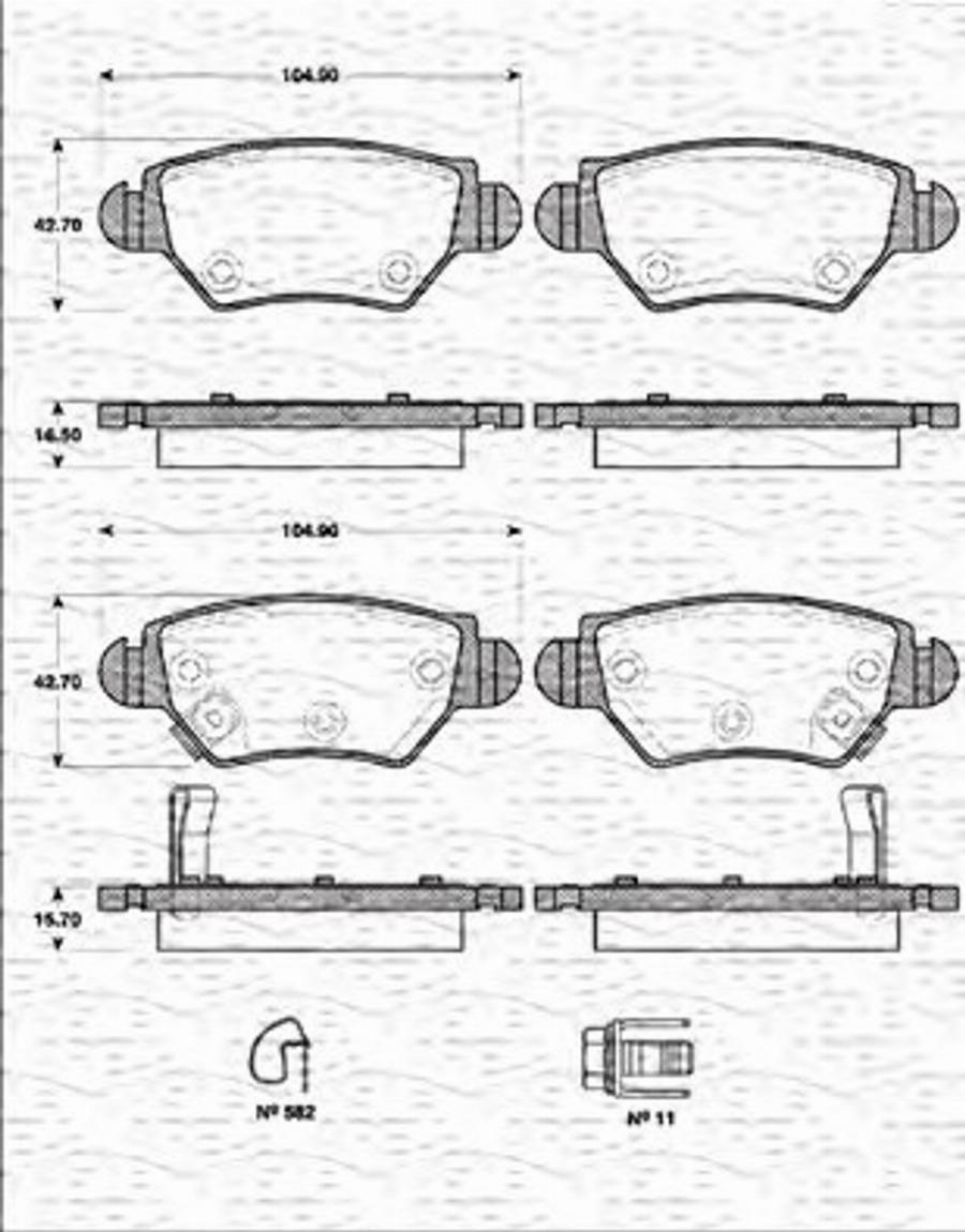 Magneti Marelli 363702161261 - Bremžu uzliku kompl., Disku bremzes autospares.lv