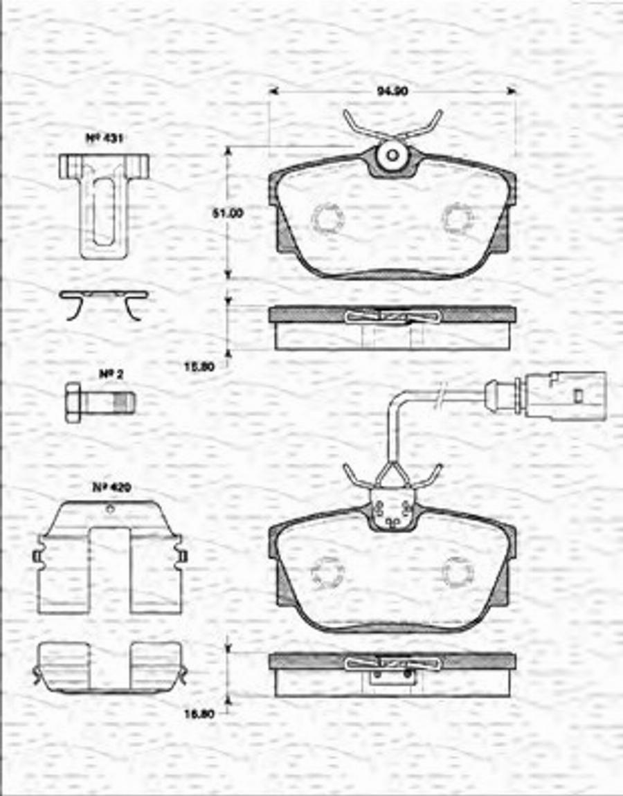 Magneti Marelli 363702161267 - Bremžu uzliku kompl., Disku bremzes www.autospares.lv