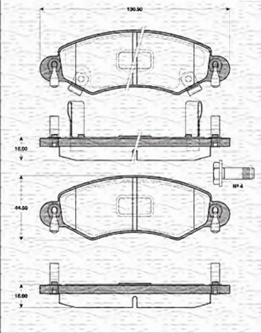 Magneti Marelli 363702161209 - Bremžu uzliku kompl., Disku bremzes www.autospares.lv