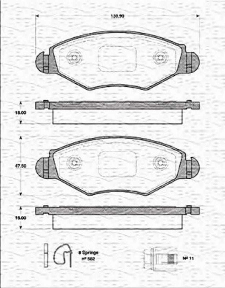 Magneti Marelli 363702161204 - Bremžu uzliku kompl., Disku bremzes www.autospares.lv