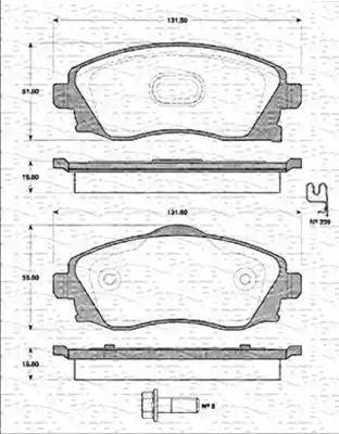 Magneti Marelli 363702161219 - Bremžu uzliku kompl., Disku bremzes www.autospares.lv