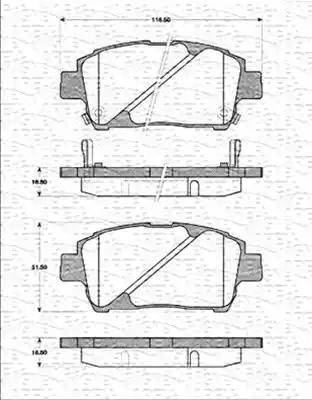 Magneti Marelli 363702161213 - Bremžu uzliku kompl., Disku bremzes autospares.lv