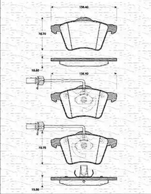 Magneti Marelli 363702161212 - Тормозные колодки, дисковые, комплект www.autospares.lv