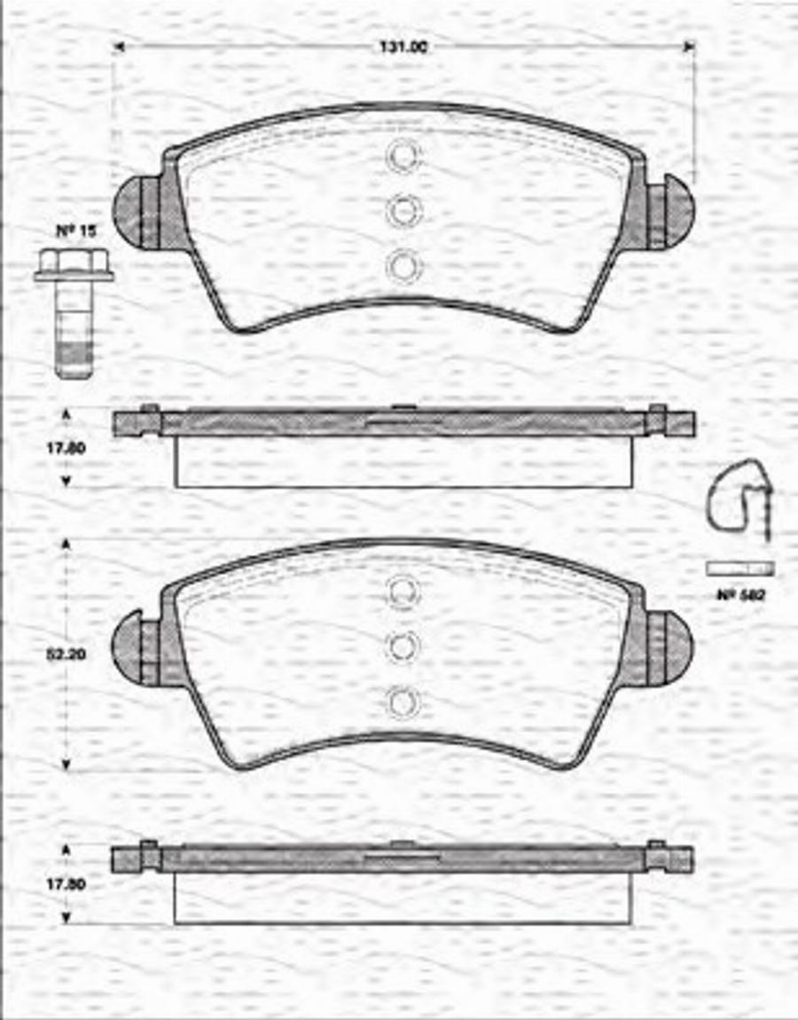 Magneti Marelli 363702161286 - Bremžu uzliku kompl., Disku bremzes www.autospares.lv