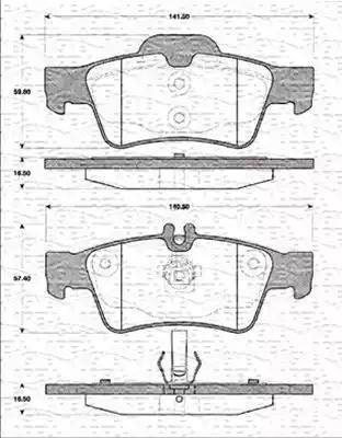 Magneti Marelli 363702161281 - Bremžu uzliku kompl., Disku bremzes autospares.lv