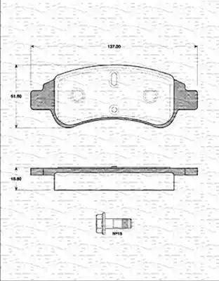 Magneti Marelli 363702161230 - Тормозные колодки, дисковые, комплект www.autospares.lv