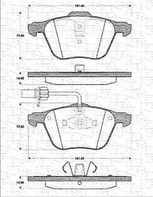 Magneti Marelli 363702161228 - Тормозные колодки, дисковые, комплект www.autospares.lv