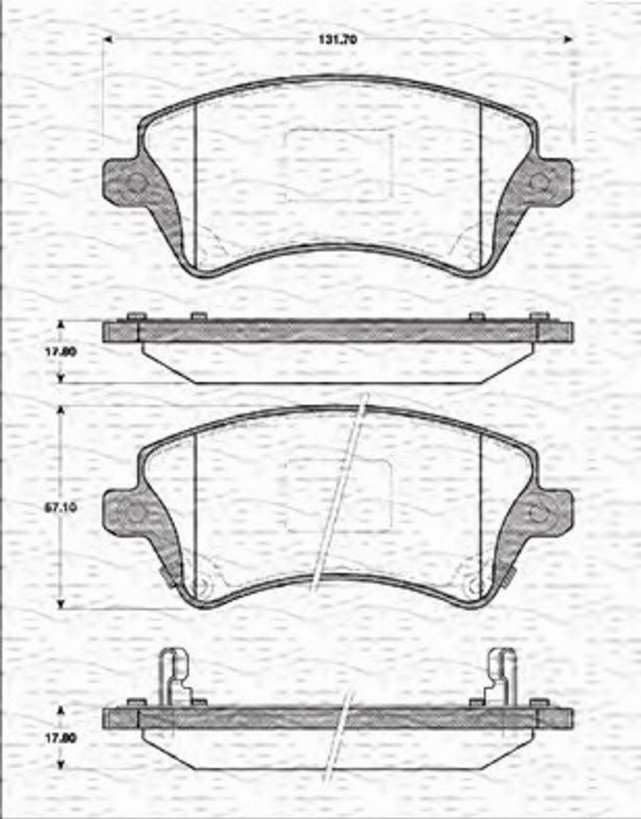 Magneti Marelli 363702161223 - Bremžu uzliku kompl., Disku bremzes www.autospares.lv