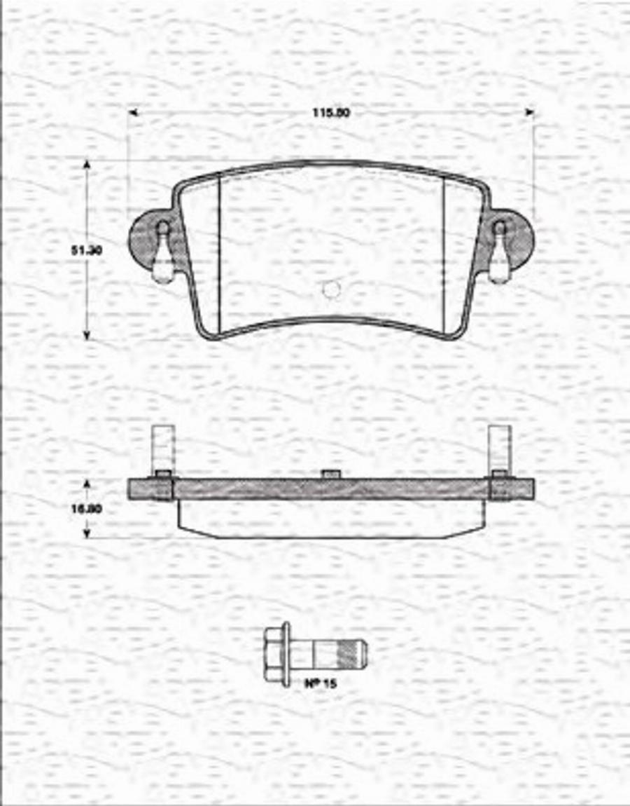 Magneti Marelli 363702161271 - Bremžu uzliku kompl., Disku bremzes www.autospares.lv