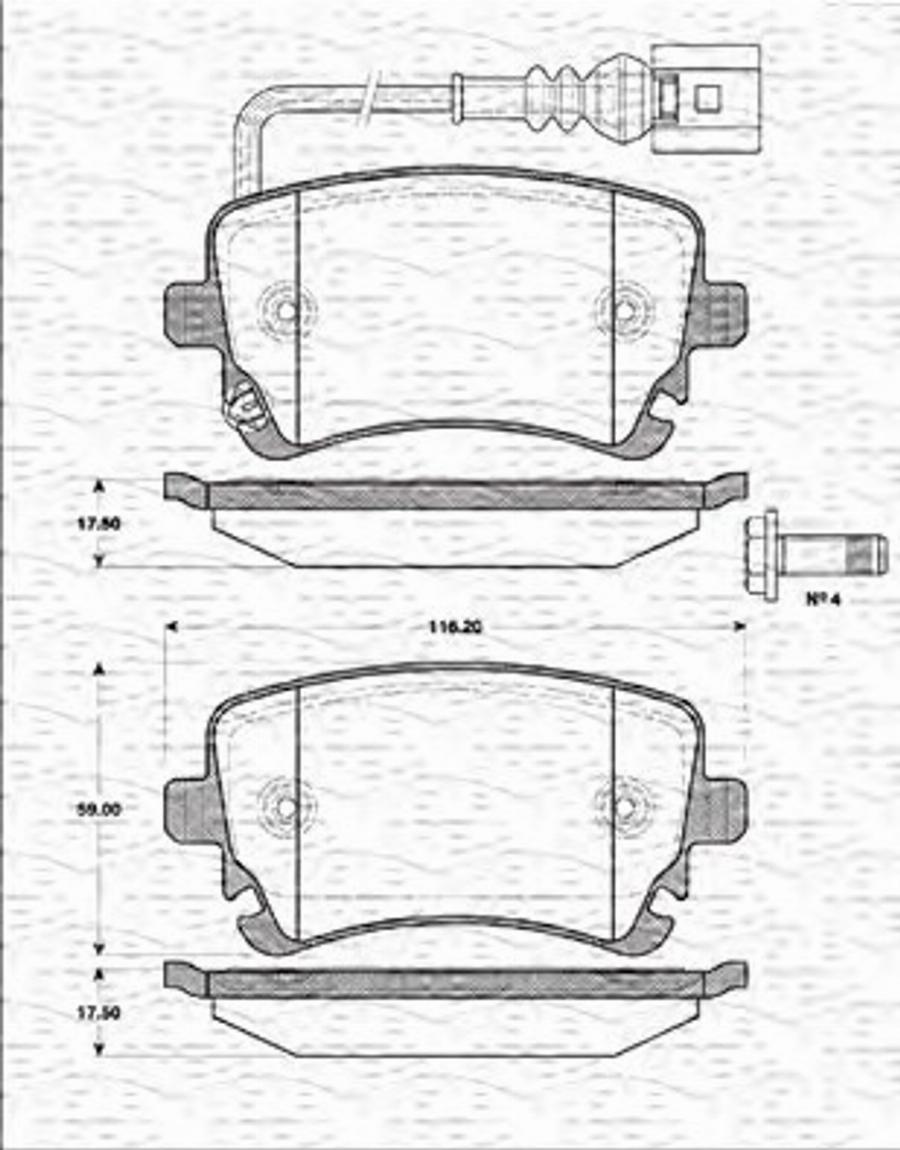 Magneti Marelli 363702161278 - Bremžu uzliku kompl., Disku bremzes www.autospares.lv