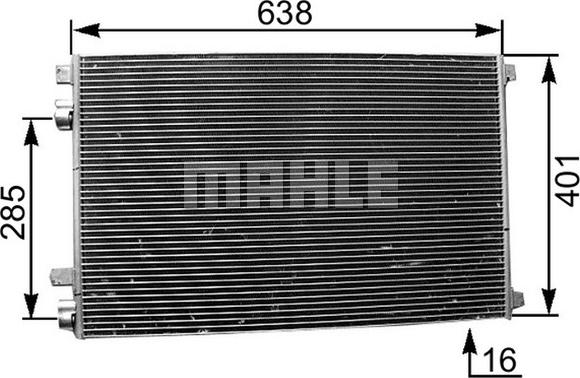 MAHLE AC 360 000P - Condenser, air conditioning www.autospares.lv