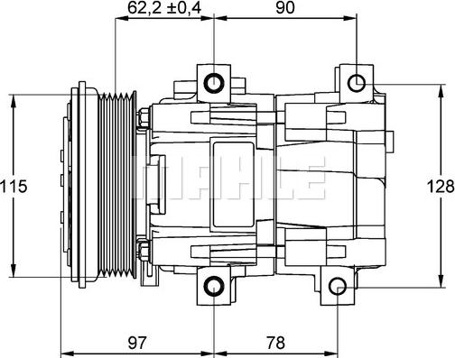 MAHLE ACP 153 000P - Kompresors, Gaisa kond. sistēma www.autospares.lv