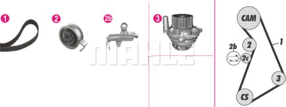 MAHLE CPK 93 000P - Водяной насос + комплект зубчатого ремня ГРМ www.autospares.lv