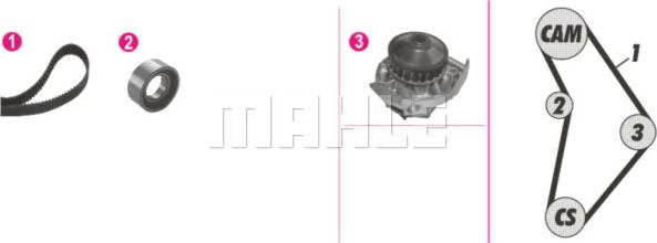 MAHLE CPK 126 000P - Ūdenssūknis + Zobsiksnas komplekts autospares.lv