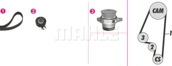 MAHLE CPK 39 000P - Ūdenssūknis + Zobsiksnas komplekts autospares.lv