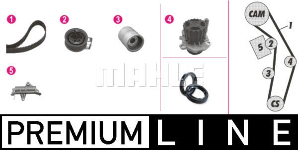 MAHLE CPK 75 000P - Водяной насос + комплект зубчатого ремня ГРМ www.autospares.lv