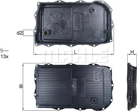 MAHLE HX 184 KIT - Масляный поддон, автоматическая коробка передач www.autospares.lv