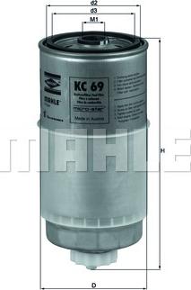 MAHLE KC 69 - Degvielas filtrs www.autospares.lv