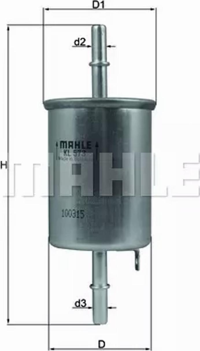 MAHLE KL 573 - Fuel filter www.autospares.lv