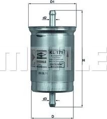 MAHLE KL 171 - Fuel filter www.autospares.lv