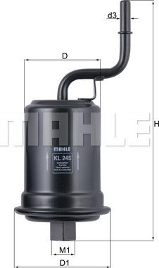 MAHLE KL 245 - Degvielas filtrs www.autospares.lv