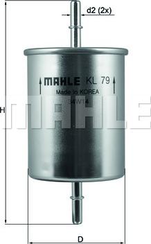 MAHLE KL 79 - Degvielas filtrs www.autospares.lv