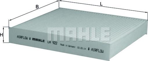 MAHLE LA 922 - Filtrs, Salona telpas gaiss autospares.lv