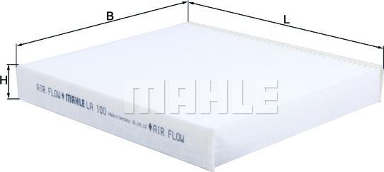 MAHLE LA 100 - Filtrs, Salona telpas gaiss www.autospares.lv