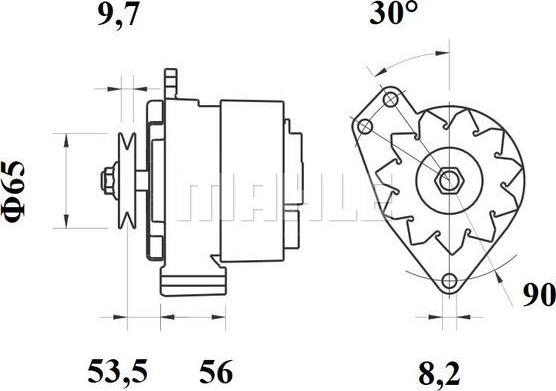 MAHLE MG 533 - Alternator www.autospares.lv